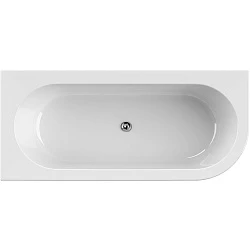Акриловая ванна Cezares Slim 180x80x60 SLIM CORNER-180-80-60-L-NERO-SET черная матовая/белый глянец